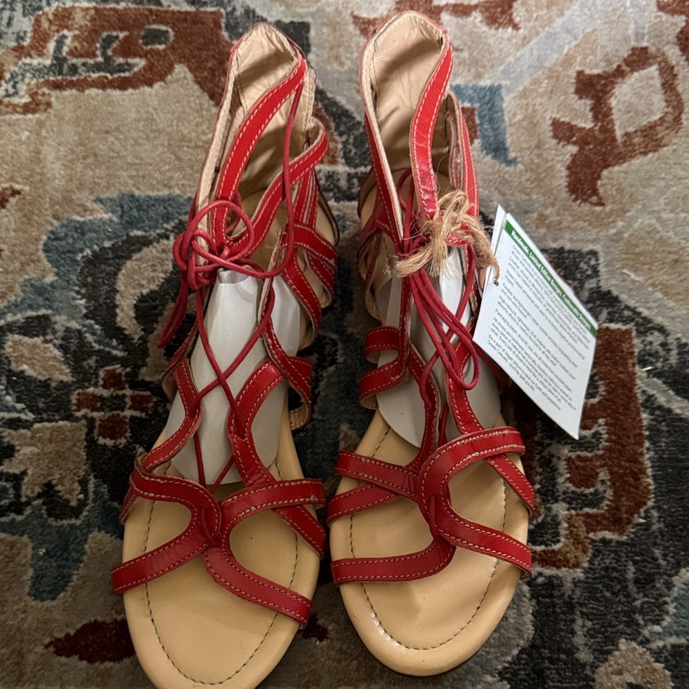 Elegant Red Strappy Sandals